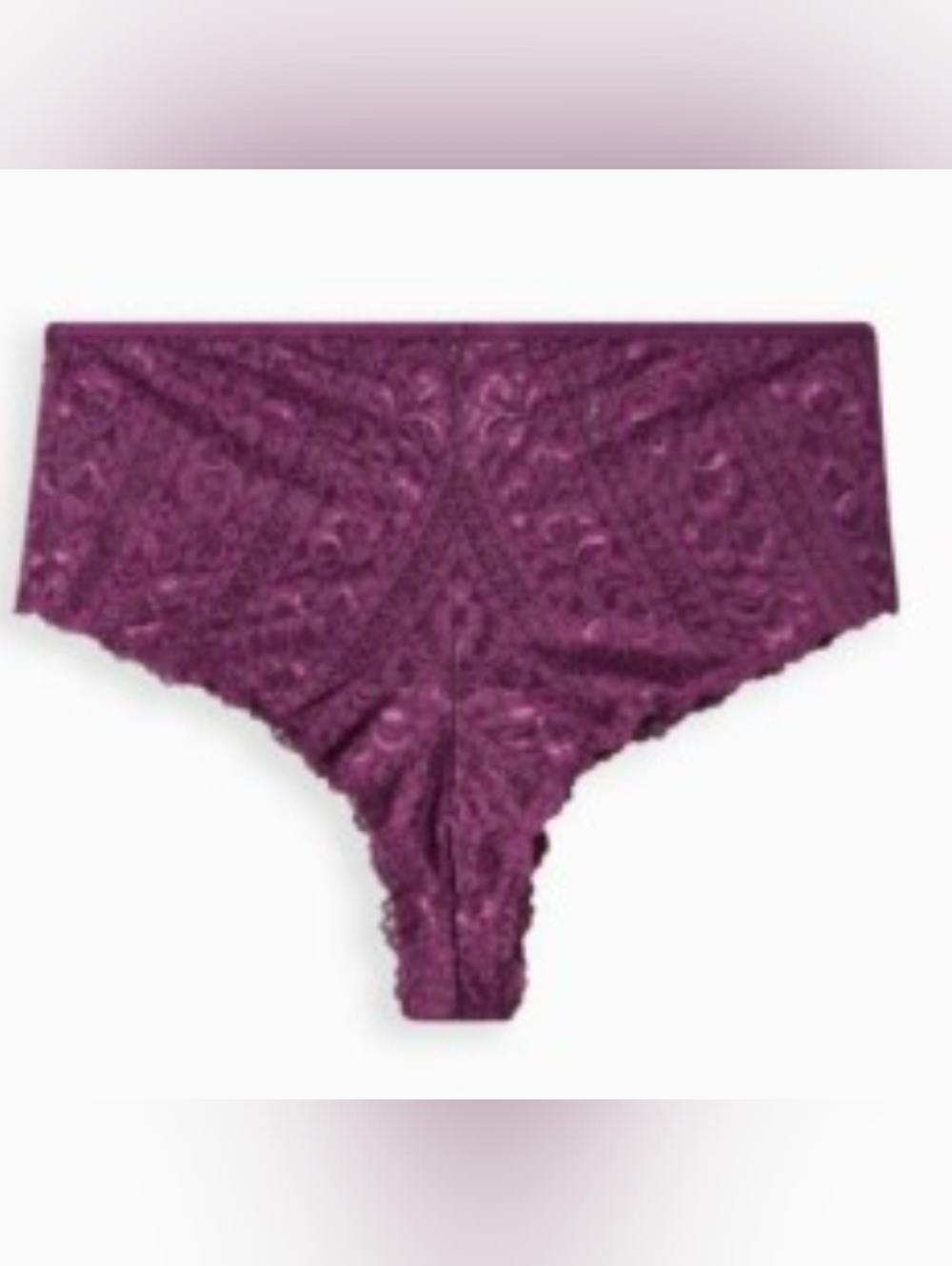 Torrid Purple Keyhole Striped Floral Lace Tanga Panty
